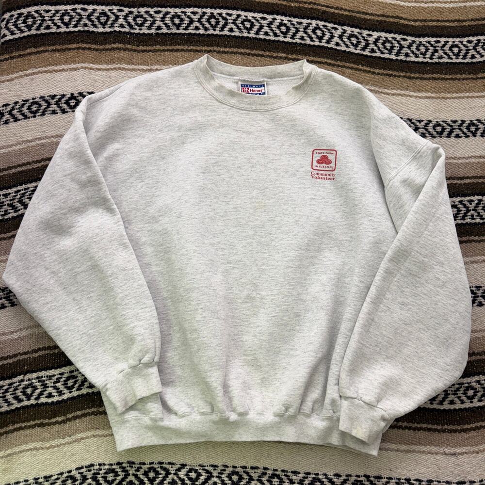 Vintage 2000's State Farm Insurance Community Volunteer Gray Sweatshirt Sz XL